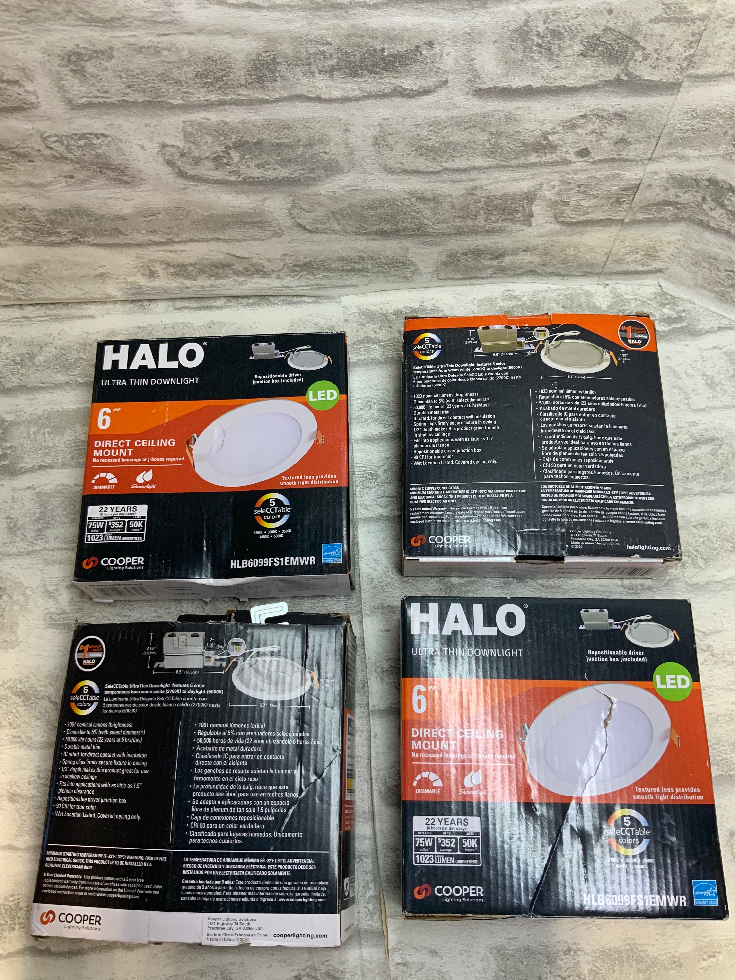 HALO HLB 6 in. Canless Recessed Integrated LED Kit - 4 pack (7594243358958)